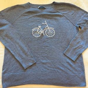 loft Large embroidered Crewneck bicycle sweater